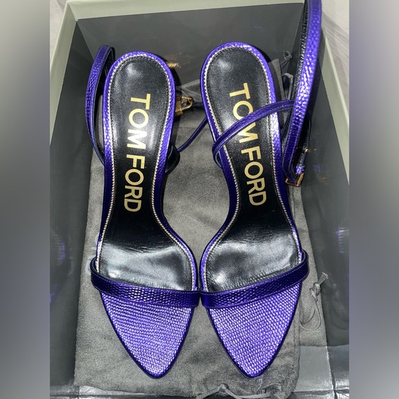 Tom Ford Padlock Sandal Purple Snakeskin 38.5 - Picture 4 of 8